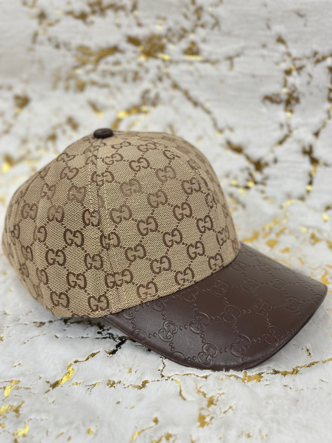 Elitecaps™ Gucci Brown Monogram Cap Classic Luxury Designer Style