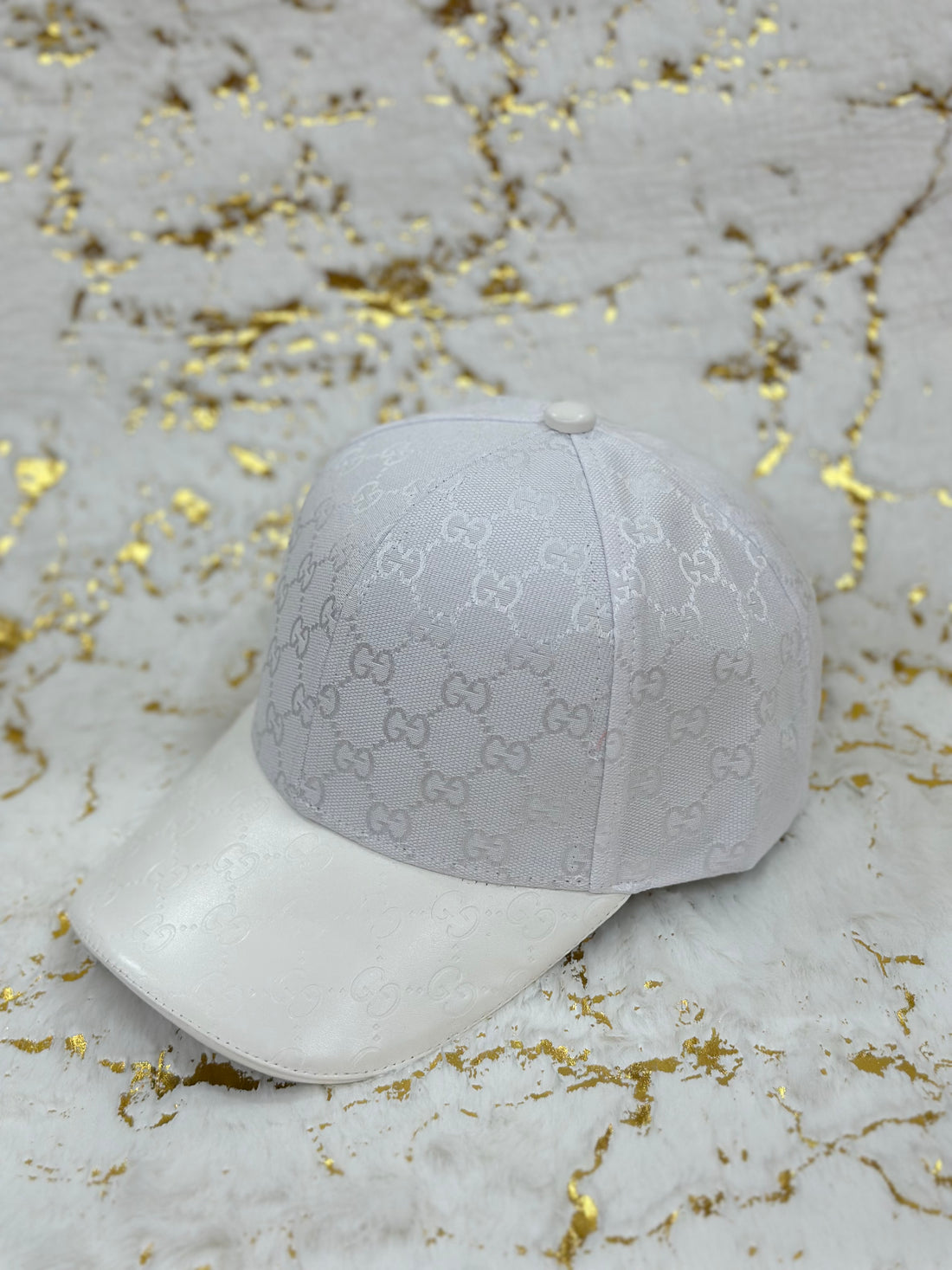 Elitecaps™ Gucci White Monogram Cap Premium Luxury Designer Style
