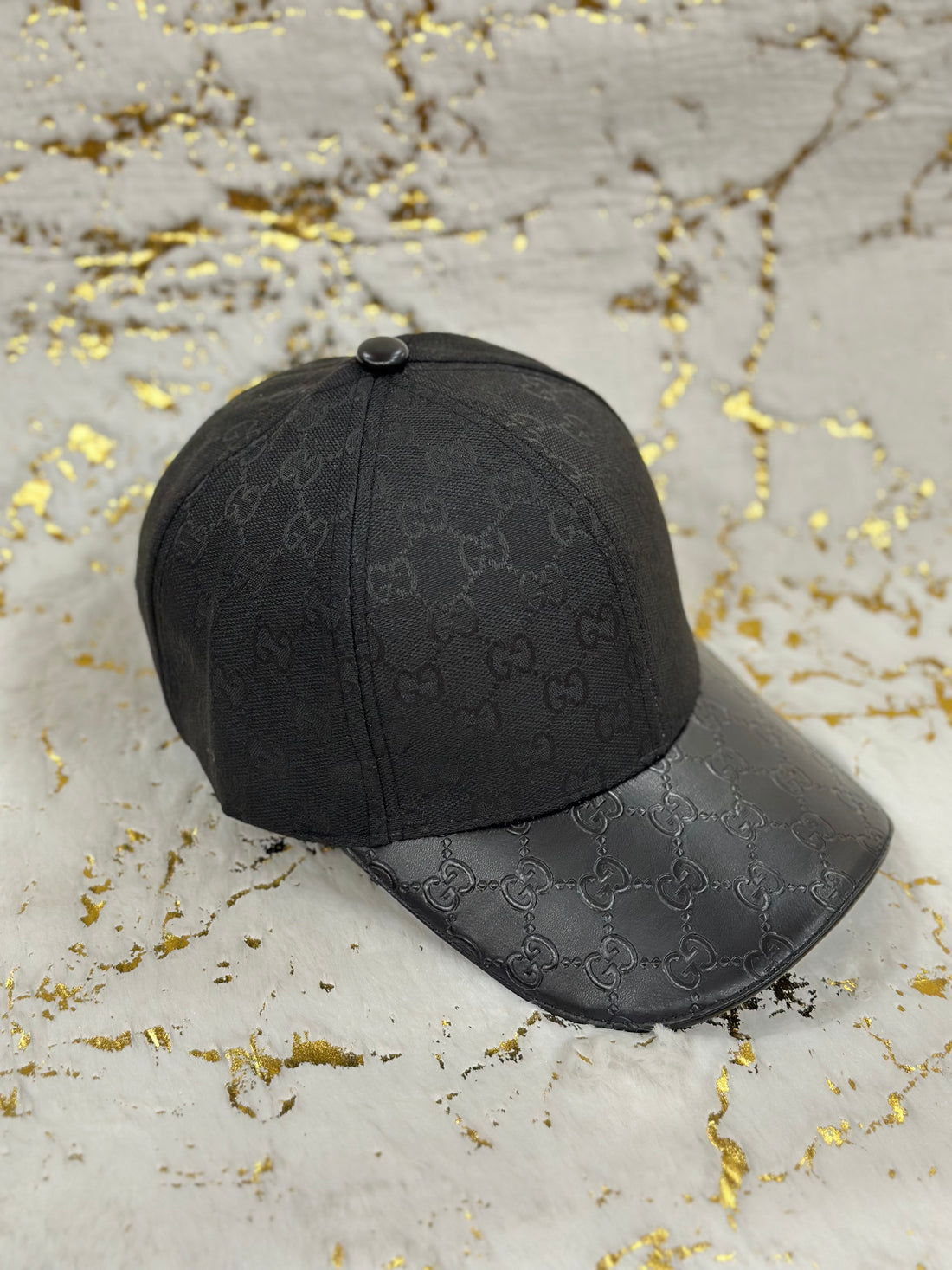 Elitecaps™ Gucci Monogram Black Cap Luxury GG Pattern Designer Style