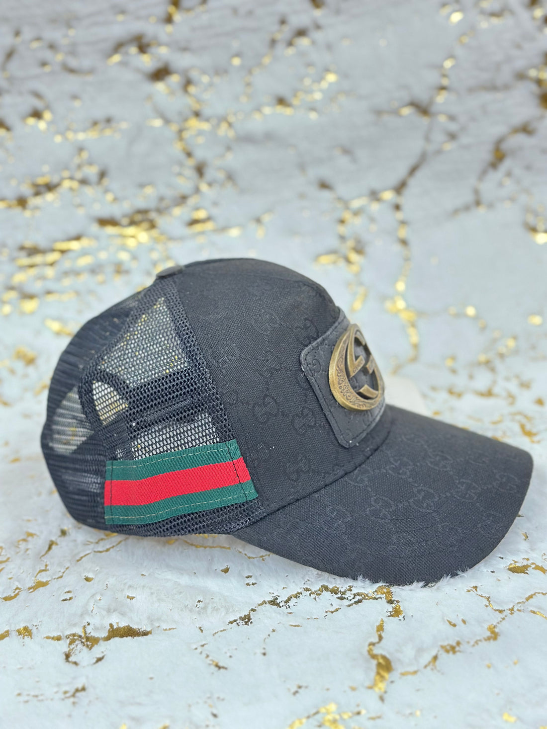 Elitecaps™ Gucci Black GG Logo Cap – Premium Luxury Streetwear