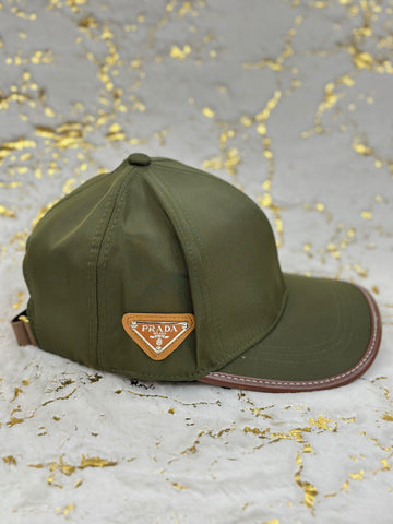 Elitecaps™ Prada Olive Green Cap – Minimal Luxury Designer Style