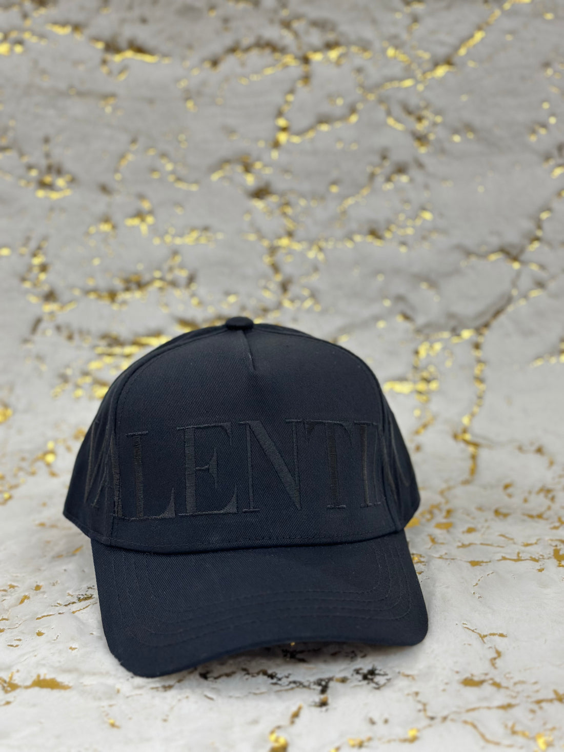 Elitecaps™ Valentino Black Signature Cap – Premium Luxury Streetwear