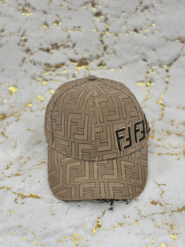 Elitecaps™ Fendi Beige FF Monogram Cap – Premium Luxury Streetwear