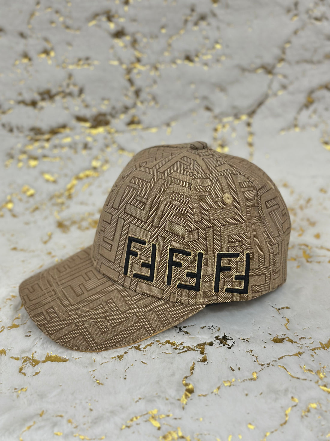 Elitecaps™ Fendi Beige FF Monogram Cap – Premium Luxury Streetwear