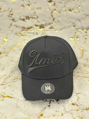 Elitecaps™ AMIRI Signature Black Script Cap – Premium Luxury Streetwear