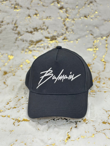 Elitecaps™ Balmain Signature Black Cap – Premium Luxury Streetwear
