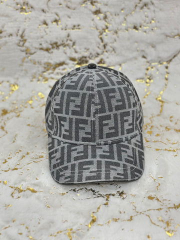 Elitecaps™ Fendi Monogram Grey Cap – Premium Luxury Streetwear