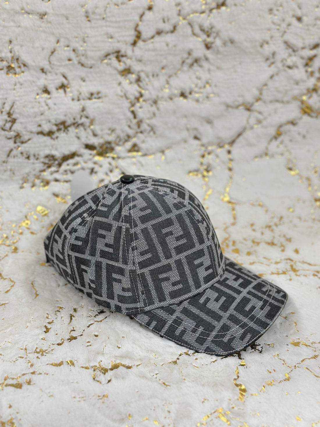 Elitecaps™ Fendi Monogram Grey Cap – Premium Luxury Streetwear