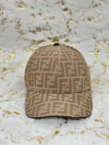 Elitecaps™ Fendi Beige Monogram Cap – Premium Luxury Streetwear